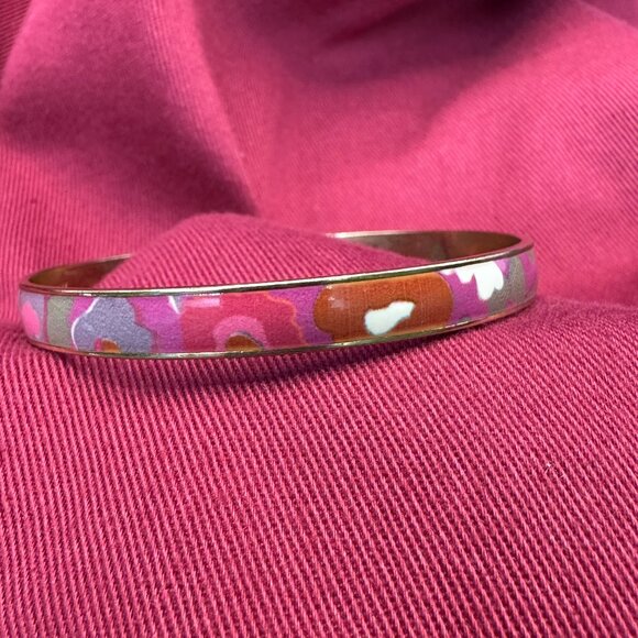 J. Crew Enamel Gold-Tone Bangle Bracelet Abstract Design - Picture 11 of 15